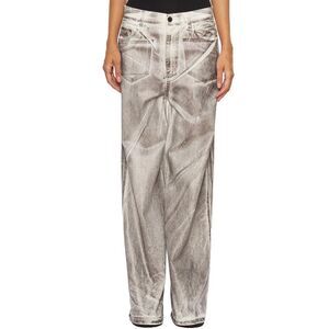 NOSTRASANTISSIMA Women's Washed Relaxed Fit Jeans Women WHITE Pants